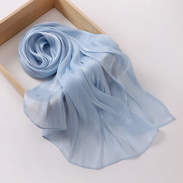 Breathable Cool Island Satin Smooth Silk Toe Scarf 20 Light Blue - Shop at LoveMi