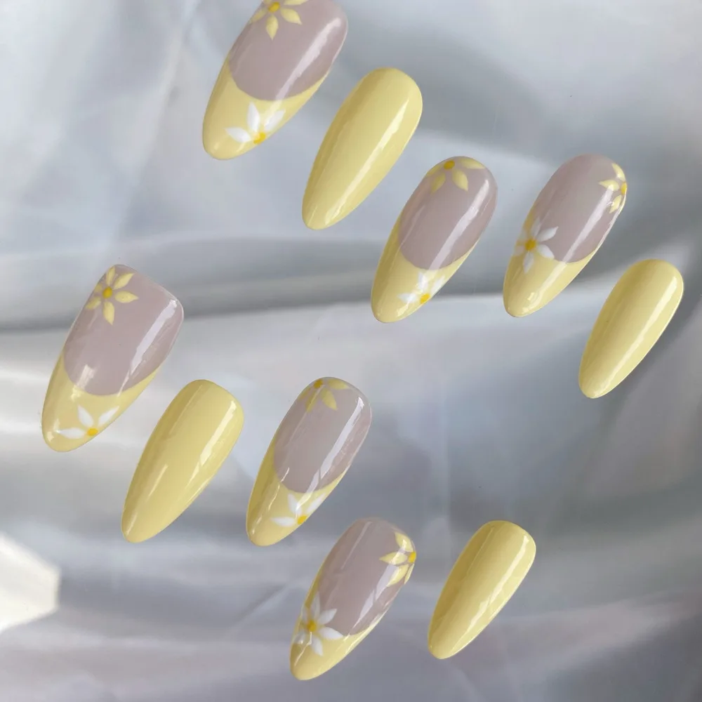 Handmade Advanced Finished Product Nail Tips Yellow - Shop at LoveMi