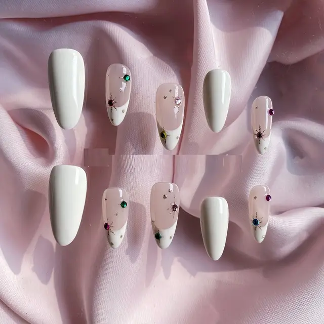 Advanced Almond French Finished Manicure Snow Rainbow - Shop at LoveMi
