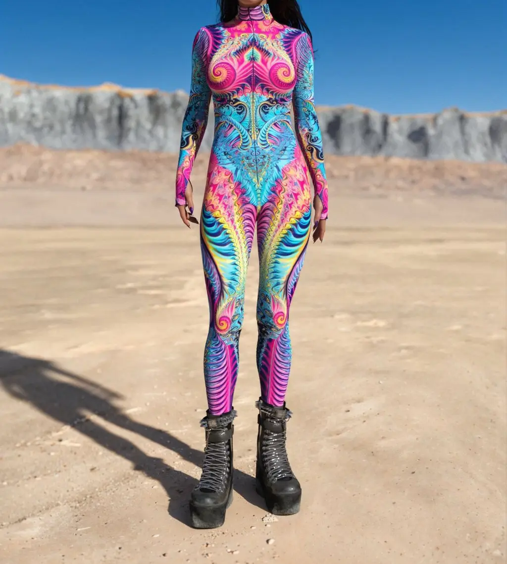 Tights 3D Digital Printing One-piece Play Costume - Style 2