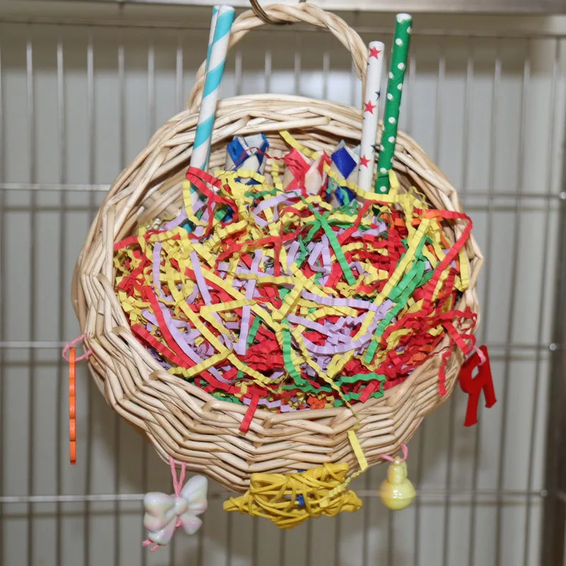 Parrot Basketball Hoop Five pointed Star Paper Tube Puzzle Bite Toy 18X25Cm112G - Shop at LoveMi