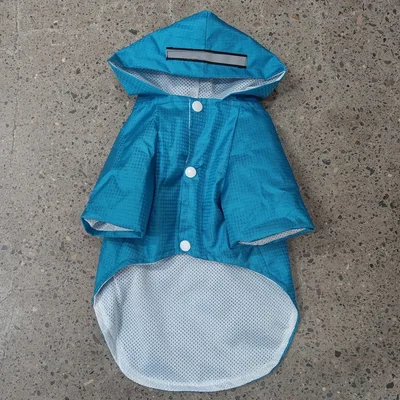 Dog Raincoat Reflective Waterproof Snowproof Pet Coat For Small Puppy Cats Raincoat Pets Supplies Blue With Buckle - Shop at LoveMi