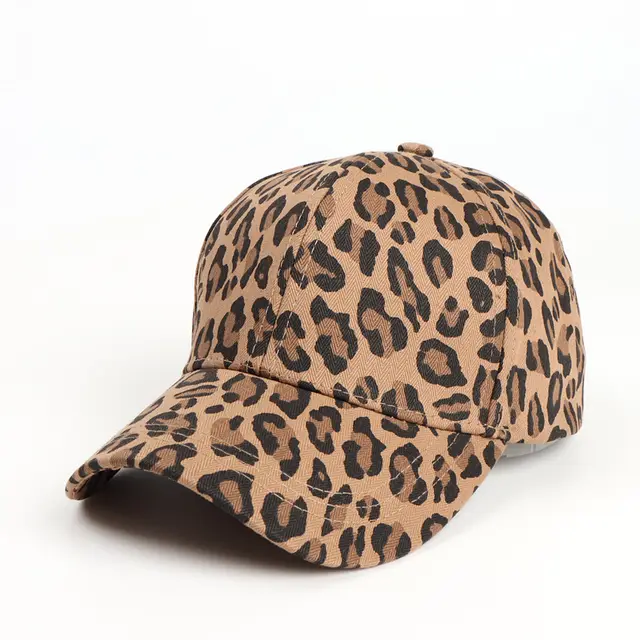 Cartoon Printed Curved Brim Baseball Cap Sun Hat Leopard'S Spots Coffee - Shop at LoveMi