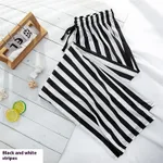 Women's Fashionable Loose Vertical Stripes Slimming Casual Wide-leg Pants - Black And White Stripes