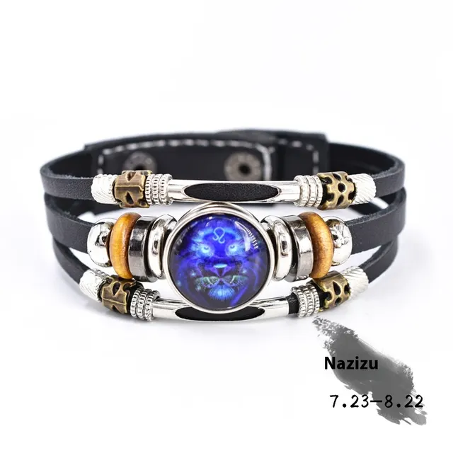 Personalized Three layer Woven Beads Leather Bracelet Leo - Shop at LoveMi