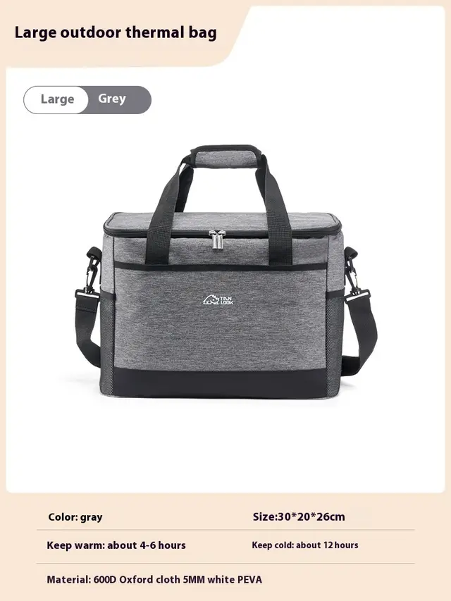 Portable Takeout High capacity Household Cold Insulation Bag Gray 17L Free Strap - Shop at LoveMi