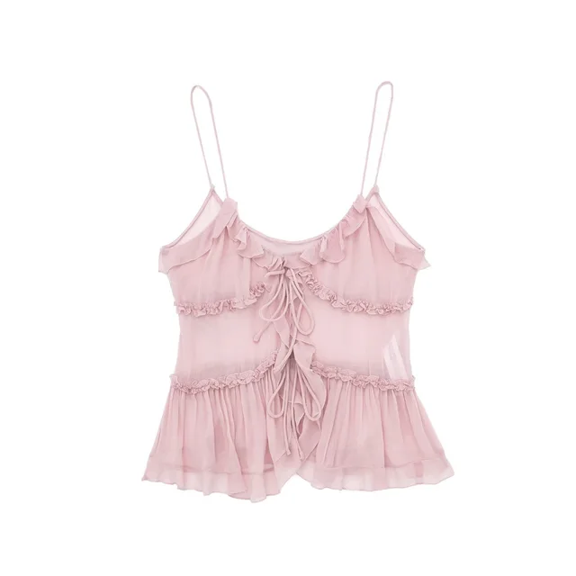 Summer Women's Layer Decorative Top Vest Pink - Shop at LoveMi