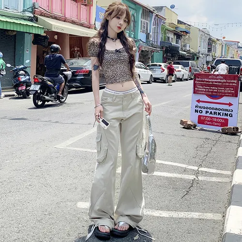 Gray And White Trousers
