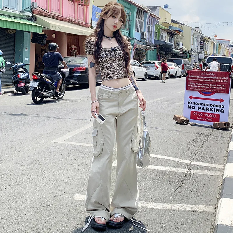 Millennium Drawstring Design Adjustable Overalls Gray And White Trousers - Shop at LoveMi