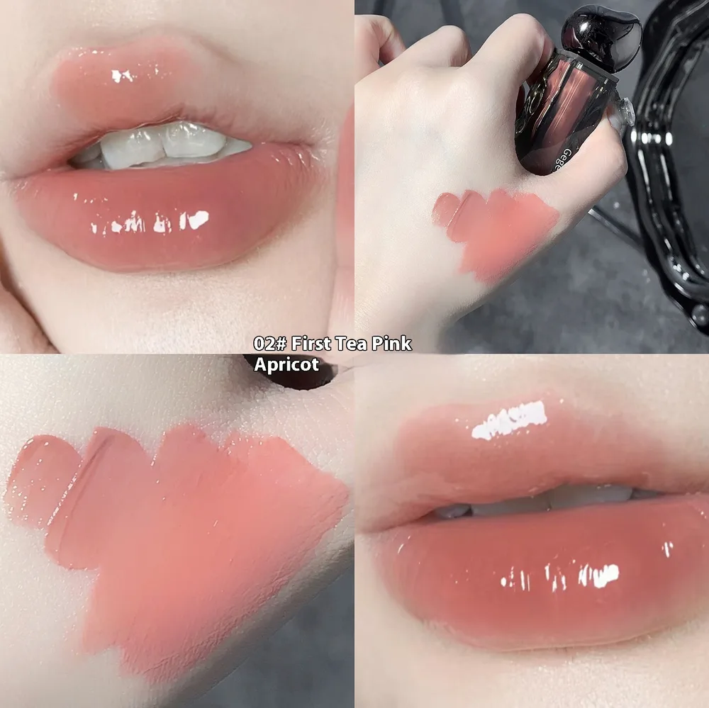 Women's Moisturizing Moisturizing Water Light Mirror Lipstick 2 Early Tea Powder Apricot - Shop at LoveMi