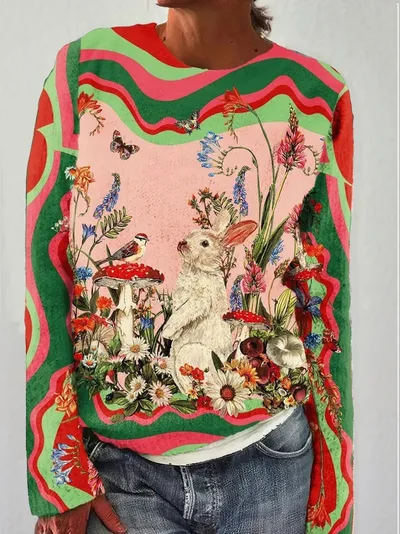 Loose Casual And Comfortable Round Neck Temperament Commute Style Sweater G67Z1170 L - Shop at LoveMi