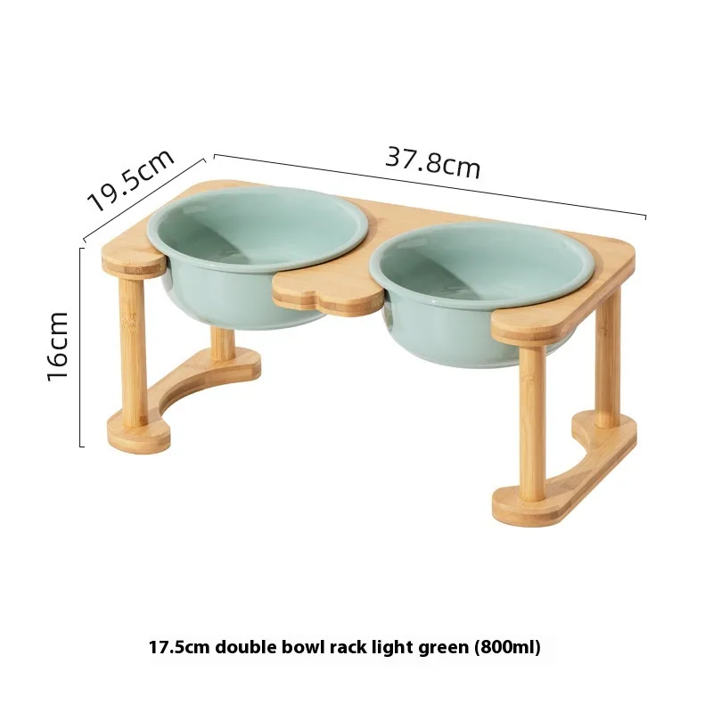 Super Elevated Double Bowl Ceramic Light Green - Shop at LoveMi