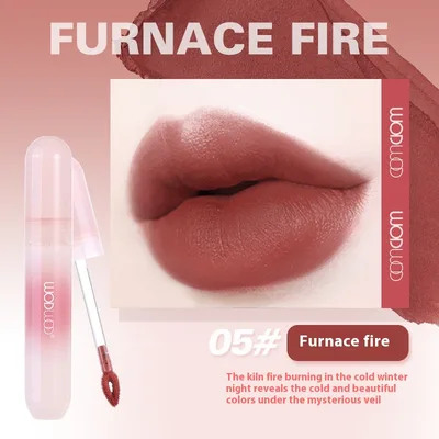 Matte Lip Gloss No Stain On Cup Non fading Nourishing Long lasting 05 Enclosure Furnace Fire - Shop at LoveMi