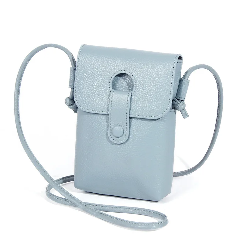 Women's Crossbody High grade Fashion First Layer Leather One shoulder Small Bag Lightweight Blue - Shop at LoveMi