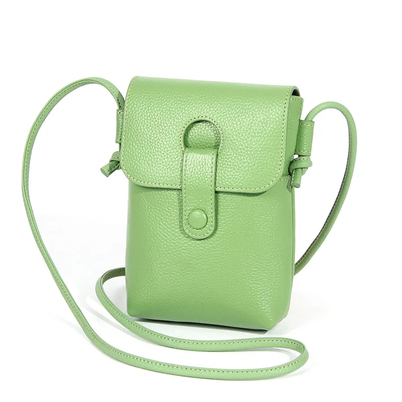 Women's Crossbody High grade Fashion First Layer Leather One shoulder Small Bag Lightweight Green - Shop at LoveMi