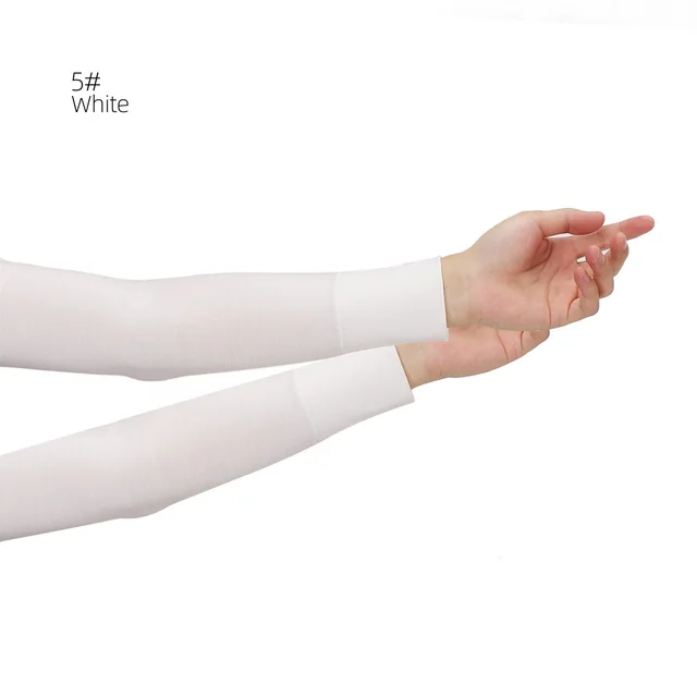 Soft Skin friendly Elastic Base Sleeve Sun Protection Oversleeve 5 White - Shop at LoveMi