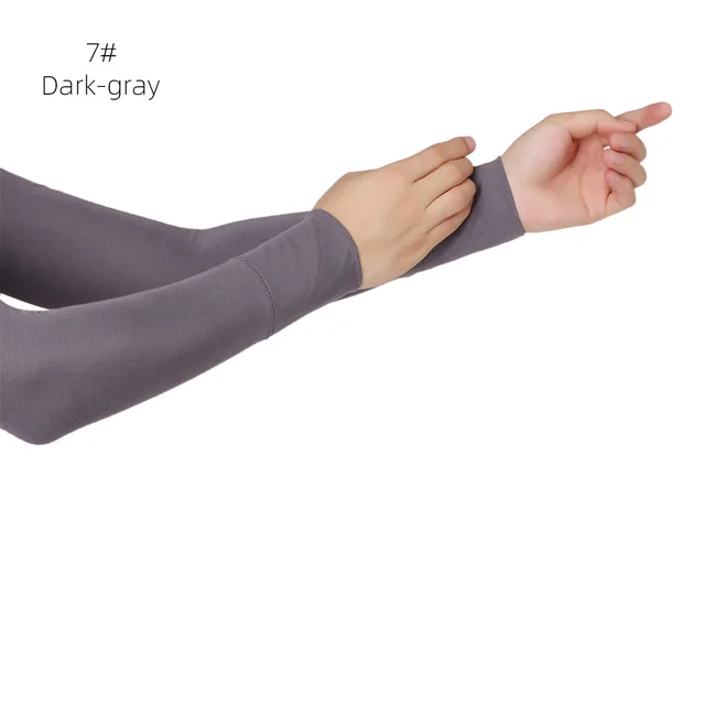 Soft Skin friendly Elastic Base Sleeve Sun Protection Oversleeve 7 Dark Gray - Shop at LoveMi