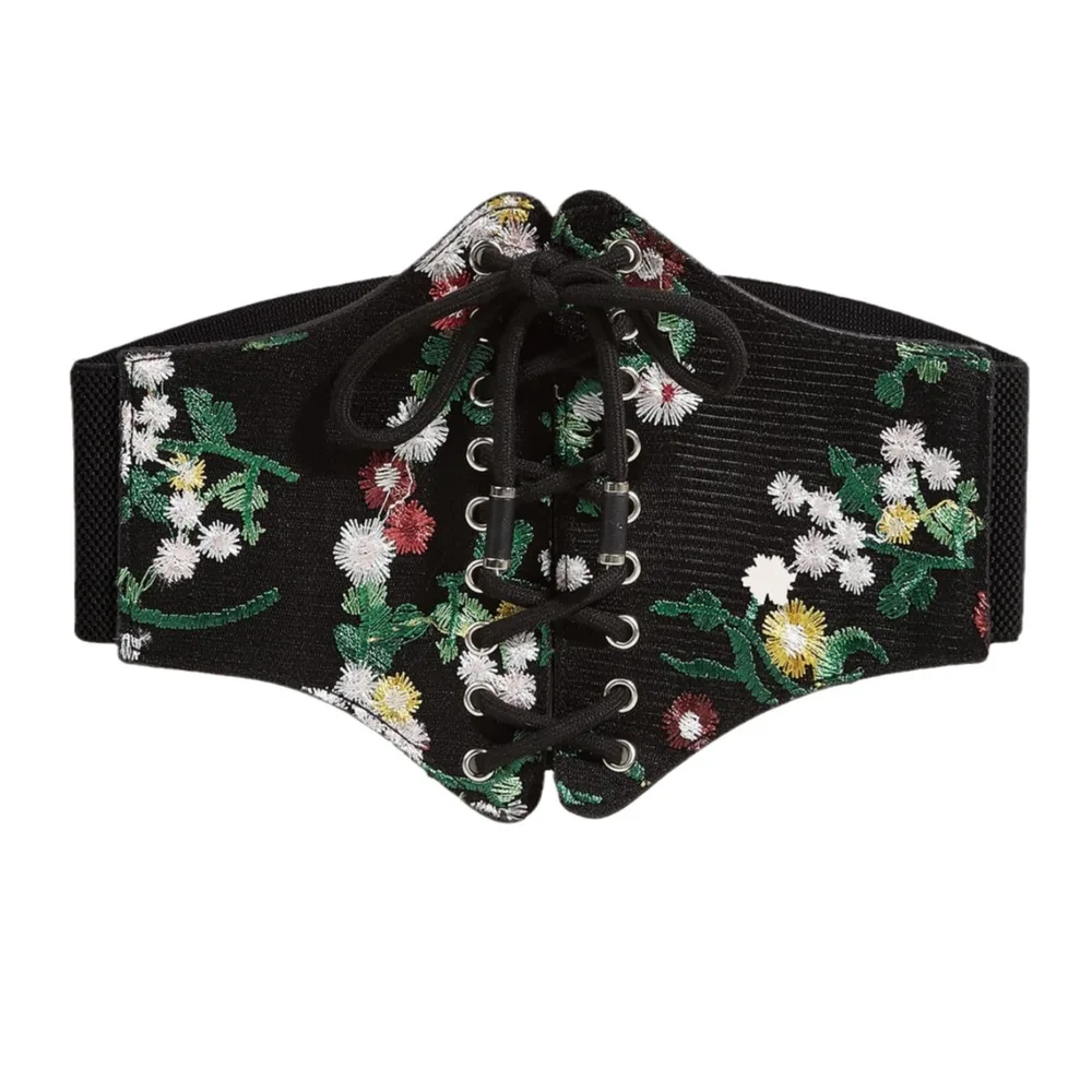 Elastic Elastic Multi color Fashion Girdle Waist Support Women's Waist Seal Belt Black - Shop at LoveMi