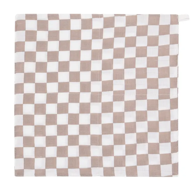 Double Layer Bamboo Cotton Baby Gauze Saliva Towel Checkerboard - Shop at LoveMi
