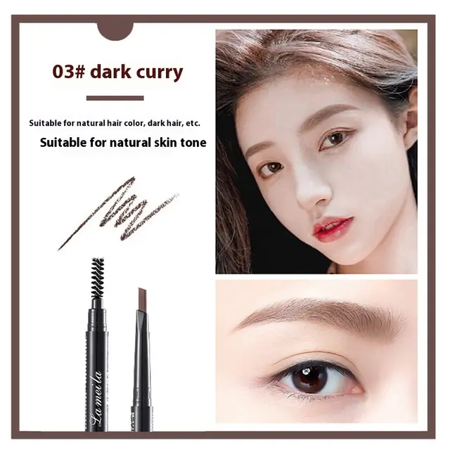 Double headed Eyebrow Pencil Waterproof Natural Long Lasting 9033 Dark Coffee Color - Shop at LoveMi