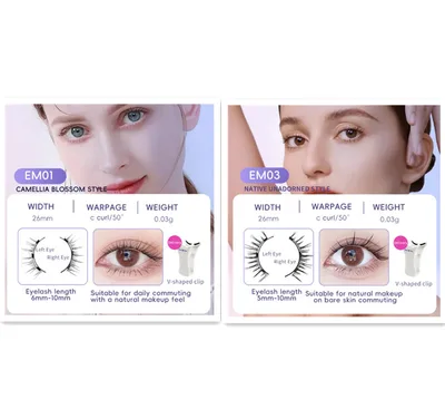 White Box One Pair Packed Magnetic Magnetic Eyelashes Set3 - Shop at LoveMi