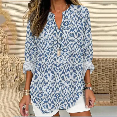 Small V neck Long Sleeve Independence Day Floral Simple Casual Elegant T shirt Long Sleeve Xxs - Shop at LoveMi