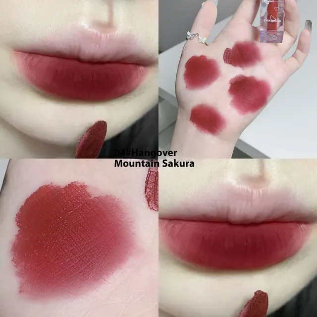 Air Velvet Lip Lacquer Matte Lipstick No Stain On Cup Color Rendering 04 Hangover Prunus Serrulata - Shop at LoveMi