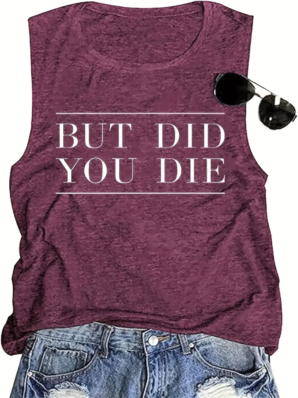 Fashion Letter Printing Popular Round Neck Vest - Dark Red