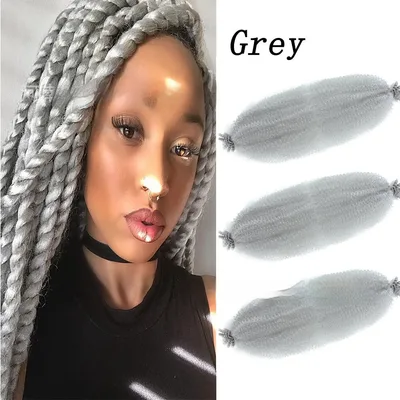 Wig Crochet Hair Springy Afro Twist Hair Chemical Fiber Wig Dreadlocks Grey - Shop at LoveMi