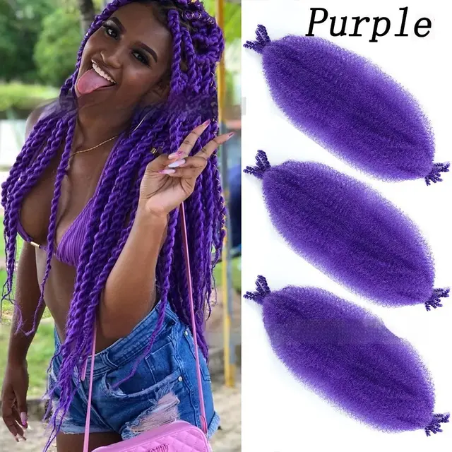Wig Crochet Hair Springy Afro Twist Hair Chemical Fiber Wig Dreadlocks Purple - Shop at LoveMi