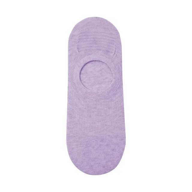 Solid Color Sunken Stripe Non slip Neutral Seamed By Hand Ankle Socks Lavender - Shop at LoveMi
