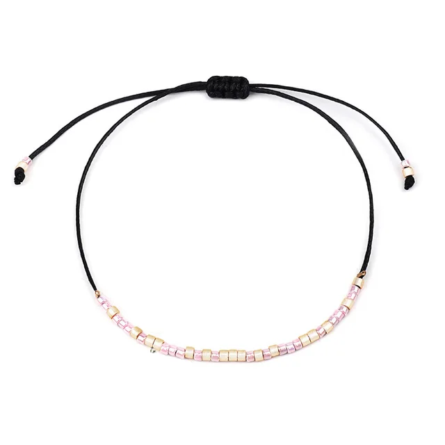Fashion Personality Handmade Woven Wax Line Bracelet Pink - Shop at LoveMi