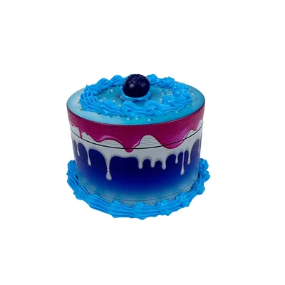 Zinc Alloy Birthday Cake Shape Smoke Eliminator Creative Household Tobacco Spice Grinder Blue - Shop at LoveMi