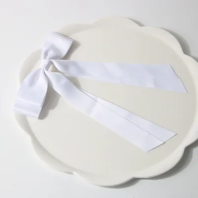 Bow Spring Clip Hairpin Sweet Double Large Ribbon Hairpin Long Ribbon Hair Accessories White - Shop at LoveMi
