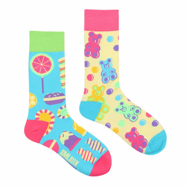 Men's And Women's Asymmetric AB Cartoon Food Illustration Trend Unmatched Color Socks Colorful Candy - Shop at LoveMi