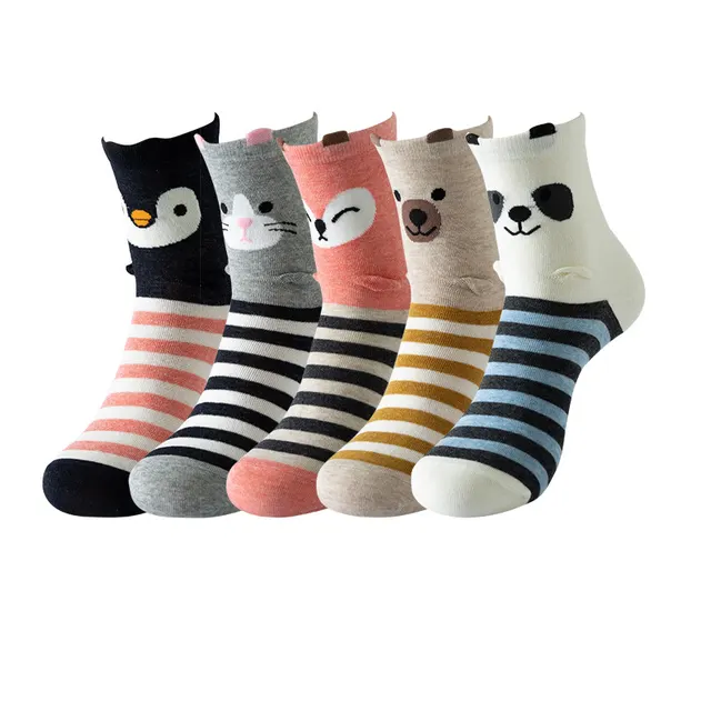 Women's Cotton Mid calf Length Socks Striped Ali Cartoon - Shop at LoveMi
