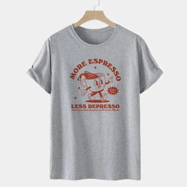Economic Pattern Retro Was T shirt Gris - Shop at LoveMi