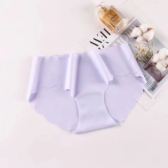 Ice Silk Traceless Girl Underwear Solid Color Purple - Shop at LoveMi