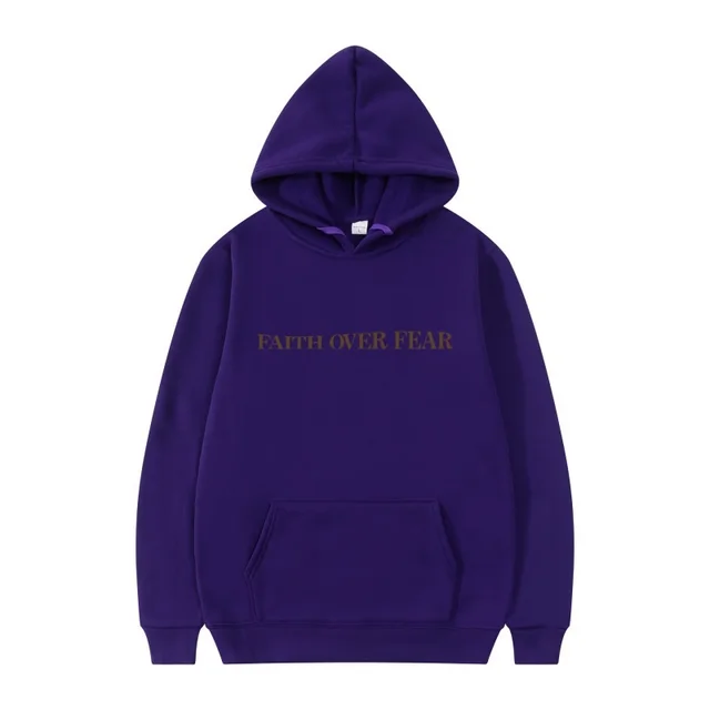 New Hoodie Faith Fear Men's And Women's Printed Sweatshirt Purple - Shop at LoveMi