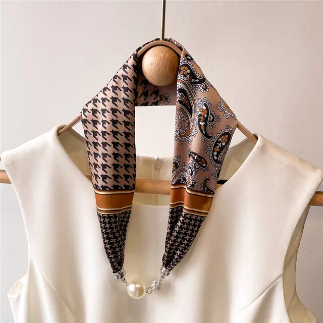 Women's Day Magnetic Suction Convenient Small Silk Scarf Popular Magnetic Snap Silk Scarf 11 - Shop at LoveMi