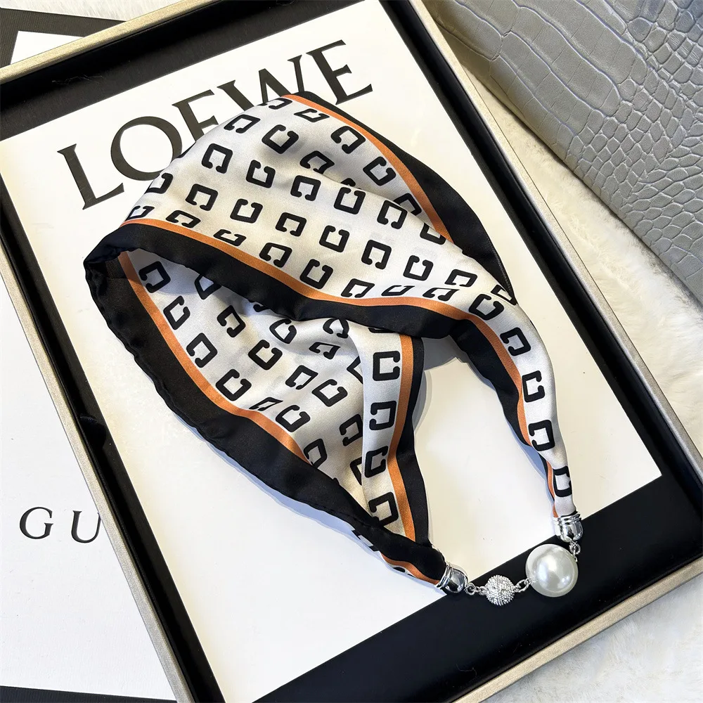 Women's Day Magnetic Suction Convenient Small Silk Scarf Popular Magnetic Snap Silk Scarf 28 - Shop at LoveMi