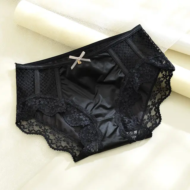 Women's Breathable Ice Silk Satin Shorts Elegant Black - Shop at LoveMi