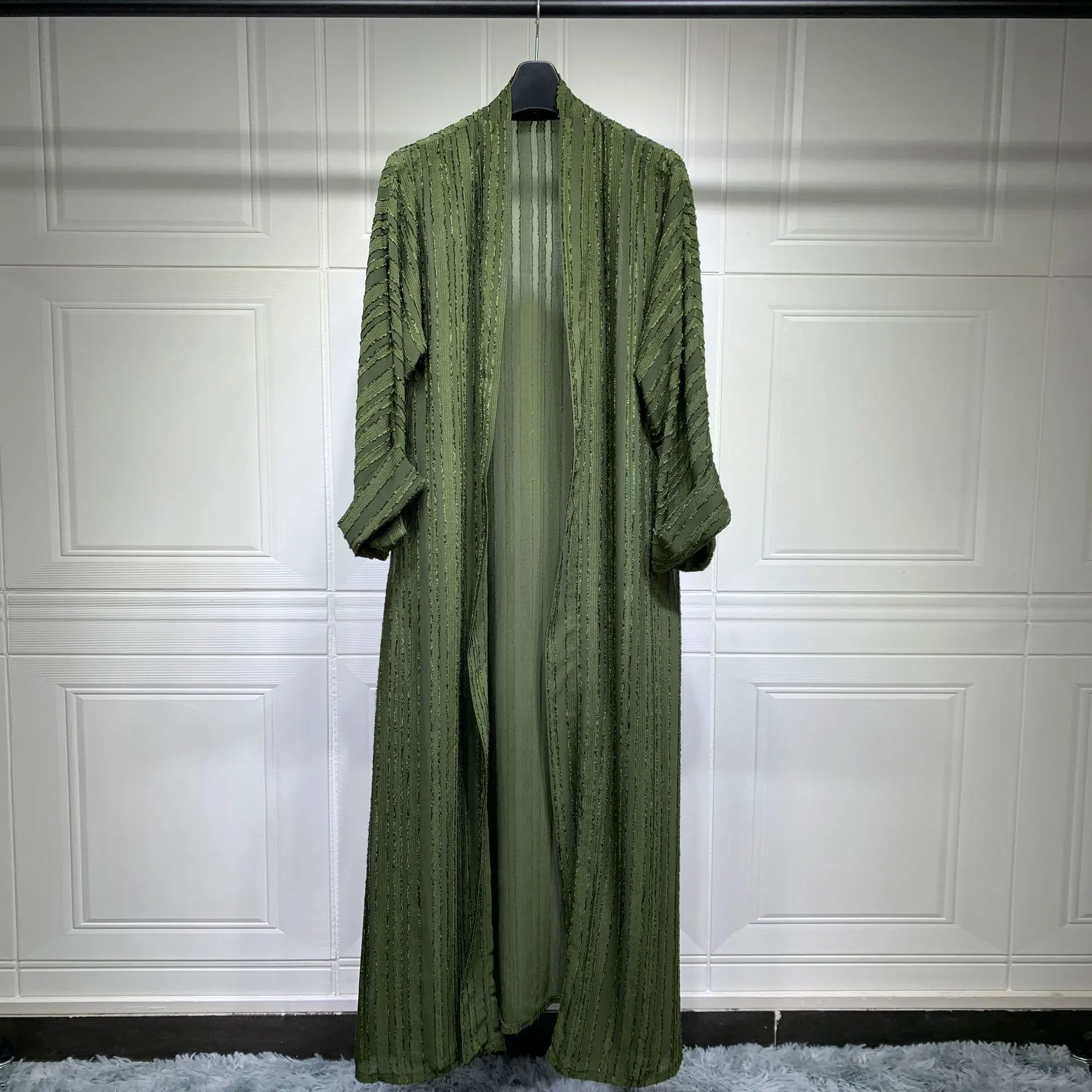 Women's Ethnic Style Retro Cardigan Top Fashionable Knitted Coat - Green
