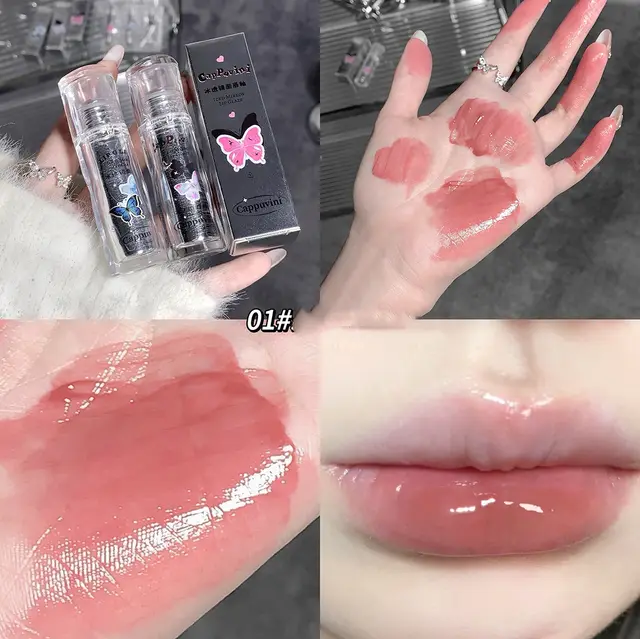 Cappuvini Three Per Package Suit Butterfly Cute Mirror Water Light Lip Lacquer Show 01Style - Shop at LoveMi