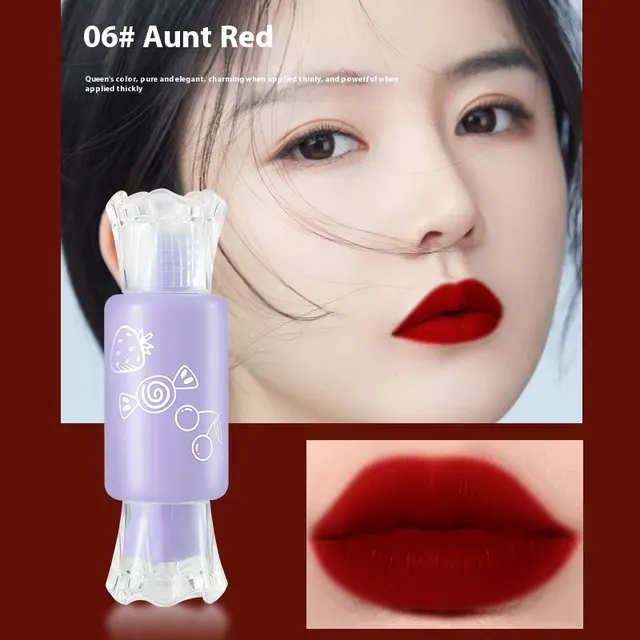 Velvet Matte Discoloration Resistant Glass Lip Lacquer 10786 Aunt Red - Shop at LoveMi