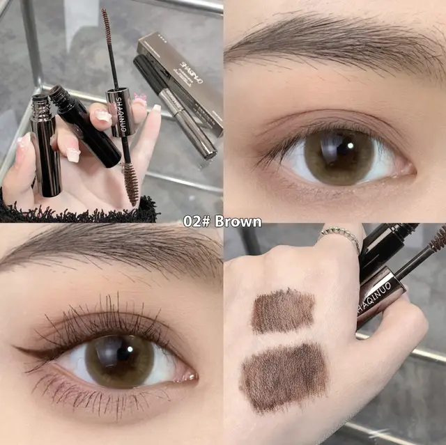 SHAQINUO Shanuo Long Curling Double headed Mascara 02 Brown - Shop at LoveMi
