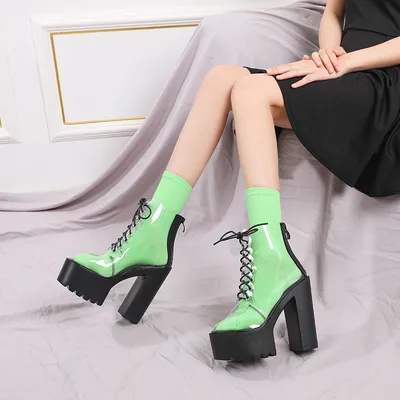 Super High Heel Platform Women's Shoes Waterproof Black - Shop at LoveMi