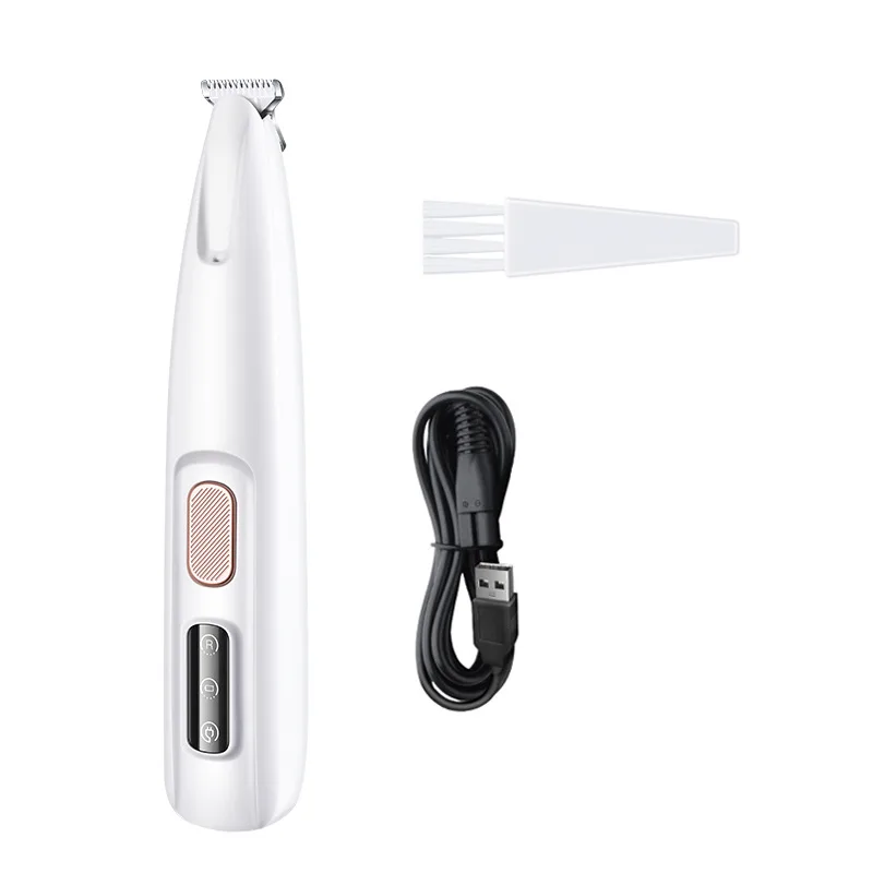Pets Dog Paw Trimmer With LED Light Fully Waterproof Pet Hair Trimmer With LED Display Dog Clippers For Grooming Widen Blade - White - View 1