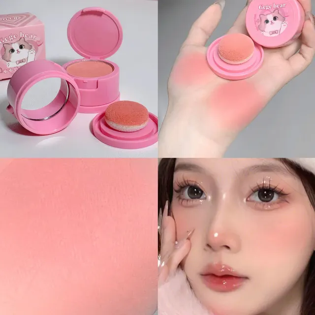 With Powder Puff Cushion Blush White Matte Nude Makeup 01 Style - Shop at LoveMi