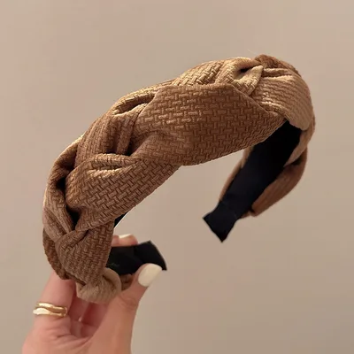 Women's Braided Braid Sponge Face Wash Hair Bands Brown - Shop at LoveMi